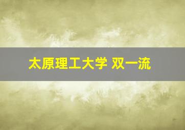 太原理工大学 双一流